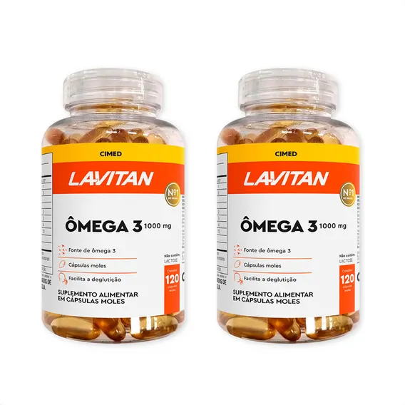 Kit 2 Lavitan Omega 3 - Com 120 Capsulas Foto 1