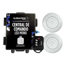 Kit 2 Led Piscina Inox Azul Mono 18w + Central Touch Azul 127/220v Foto  mini 1