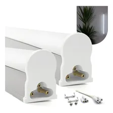 Kit 2 Led Tubular T5 30cm 6w C/ Calha Acoplada Completa Frio Luz Branco-frio 110v/220v Foto  mini 1