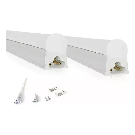 Kit 2 Led Tubular T8 120cm 20w C/ Calha Completa 6000k Luz Branco-frio 110v/220v Foto 1