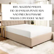 Kit 2 Lençol Casal 30cm Altura C Elástico Malha 100% Algodão Cor Cores Desenho Do Tecido Kit 2 Lençois Foto mini 3