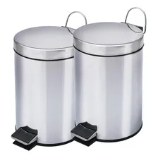 Kit 2 Lixeira Inox Banheiro 3 Litros C/ Pedal E Cesto Foto mini 1
