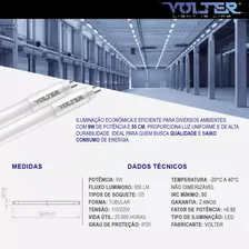 Kit 2 Lâmpada Led Tubular Volter 9w T5 55cm G5 Bivolt Branco Quente 3000k 950lm Foto mini  3
