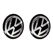 Kit 2 Logo Emblema Adesivo Volkswagen Chave Wv Aluminio 14mm Foto mini 1
