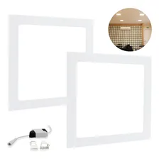 Kit 2 Luminária Painel Led Embutir 18w Quadrado Slim Morno Estrutura Branco/neutro Foto  mini 1