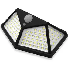 Kit 2 Luminária Parede Solar 100 Leds Luz Balizador Jardim Estrutura Preto Foto mini 3