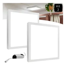 Kit 2 Luminária Plafon Led 48w 60x60 Sobrepor Quadrado Cor Branco frio Foto mini 1