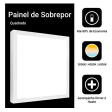 Kit 2 Luminária Plafon Led 48w 60x60 Sobrepor Quadrado Cor Branco frio Foto mini 4
