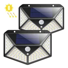 Kit 2 Luminária Solar 100 Led Com Sensor Jardim Prova D'água Foto mini 1