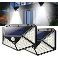 Kit 2 Luminaria Solar De Parede 100 Leds Sensor De Movimento Foto mini 1