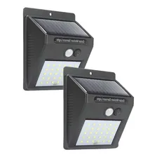 Kit 2 Luminária Solar Led Com Sensor Movimento E Fotocélula Estrutura Preto 110v/220v Foto  mini 1