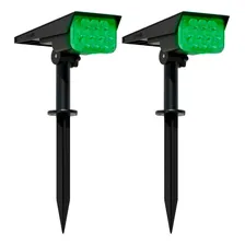 Kit 2 Luminária Solar Refletor Spot Espeto Jardim Led Forte Estrutura Preto Foto  mini 1