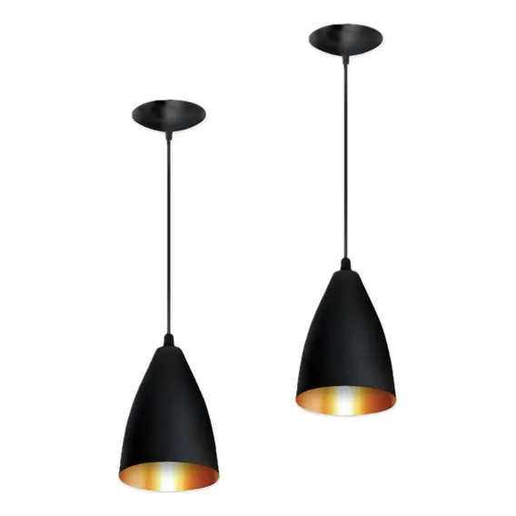 Kit 2 Luminarias Lustre Pendentes Sala Quarto Jantar Moderna 110v/220v Foto 1