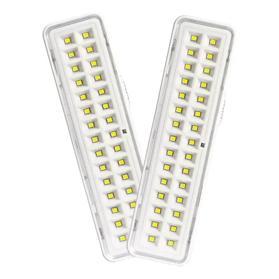 Kit 2 Luminárias Luz De Emergência 30 Leds 2w Bivolt Elgin Cor Branco 100v/240v Foto 1
