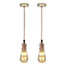Kit 2 Luminárias Pendente Com Lâmpadas Led Vintage Pêra Foto  mini 1