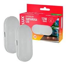 Kit 2 Luminárias Tartaruga Led 8w Bivolt 6500k Luz Branca Foto  mini 1