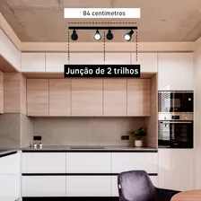 Kit 2 Luminárias Trilho Spot Duplo 2 Lâmpadas E-27 Estrutura Preto Foto mini  3
