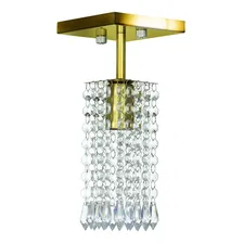 Kit 2 Lustre Clearcrillic Cristal Acrílico Quadrado Dourado Foto mini 4