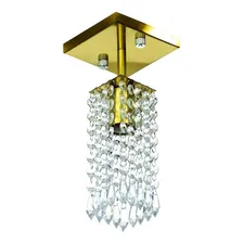 Kit 2 Lustre Clearcrillic Cristal Acrílico Quadrado Dourado Foto mini  2