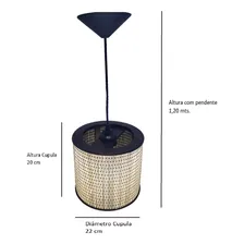 Kit 2 Lustre Pendente Moderno Luminária Rustica Bambu Frisos Foto mini  2