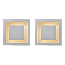 Kit 2 Lustre Plafon De Embutir E27 Luz Indireta 45x45 Branco 110v/220v Foto  mini 1