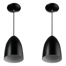 Kit 2 Lustres Pendente Cone Preto Sala Cozinha Quarto 110v/220v Foto mini 1