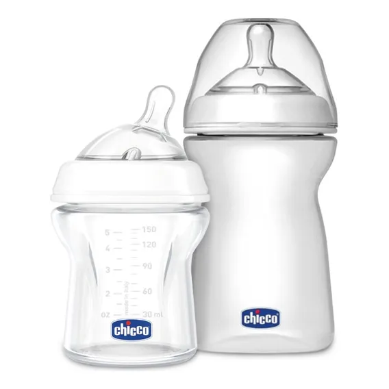 Kit 2 Mamadeiras Chicco 150ml 0m+ E 330ml 6m+ Transparente Foto 1
