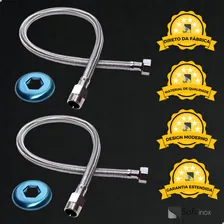Kit 2 Mangueira Engate Flexível Aço Inox 60 Cm 1/2 Entrada Foto mini 2