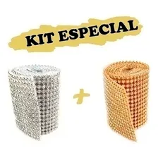 Kit 2 Manta De Strass Prata E Dourada 2 Manta 5x45 Foto mini 1