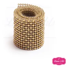 Kit 2 Manta De Strass Termocolante Prata E Dourada 5cm X 45cm Alto Brilho Decoração Artesanato Foto mini 2