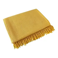 Kit 2 Manta Para Sofá Grande De Casal 240 X 180 Amarela Ouro Cor Amarelo Ouro. Foto  mini 1