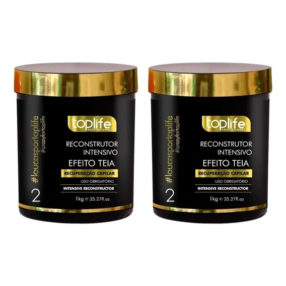 Kit 2 Máscara Capilar Reconstrutora Efeito Teia Toplife Foto 1
