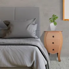 Kit 2 Mesa Cabeceira Mdf Decoração Quarto 3 Gavetas Cor Madeira Mdf Crua Foto mini 3