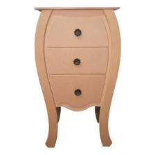 Kit 2 Mesa Cabeceira Mdf Decoração Quarto 3 Gavetas Cor Madeira Mdf Crua Foto mini 2