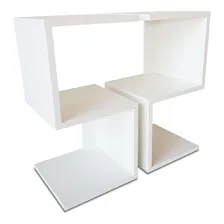 Kit 2 Mesa De Cabeceira Em S Mdf Branco Foto  mini 1