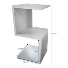 Kit 2 Mesa De Cabeceira Em S Mdf Branco Foto mini  3