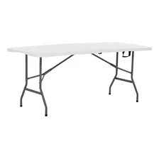 Kit 2 Mesas Dobravel Vira Maleta Com Alça 1,80m Camping Cor Branco Foto mini  2
