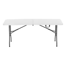 Kit 2 Mesas Dobravel Vira Maleta Com Alça 1,80m Camping Cor Branco Foto mini 4