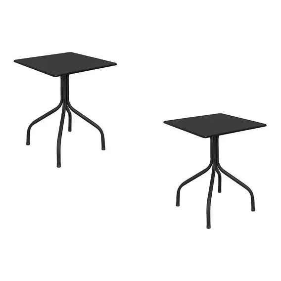 Kit 2 Mesas Para Restaurante Bares E Sorveterias 70x70 Cor Preto Foto 1