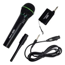 Kit 2 Microfones sem Fio Profissional Wireless P10 para Karaokê e Caixa de Som Knup KP-M0005 Preto Foto mini  2