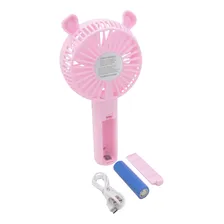 Kit 2 Mini Ventilador Portátil Usb Recarregável Inova Rosa Foto mini  2