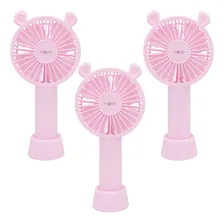 Kit 2 Mini Ventilador Portátil Usb Recarregável Inova Rosa Foto  mini 1
