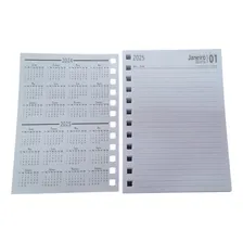 Kit 2 Miolos De Agenda Compacta Para Encadernação Artesanal Ano 2025 Capa MIOLO - Sem Capa Foto mini  2