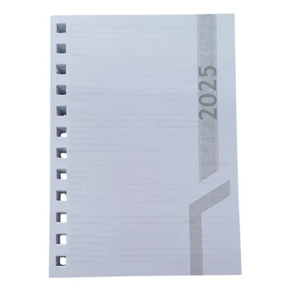 Kit 2 Miolos De Agenda Compacta Para Encadernação Artesanal Ano 2025 Capa MIOLO - Sem Capa Foto 1