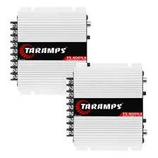 Kit 2 Módulo Amplificador Taramps Ts 400x4 400w Rms 2 Ohms Cor Branco Som Automotivo Full Range 400 Watts Foto  mini 1