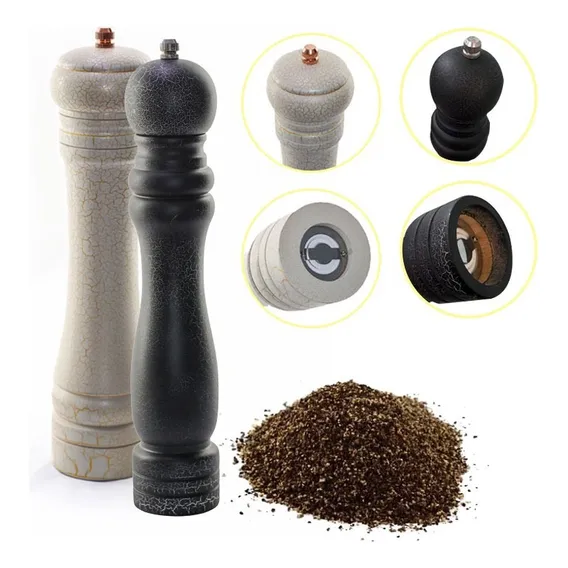 Kit 2 Moedores Sal E Pimenta Em Cerâmica Triturador 26cm Foto 1