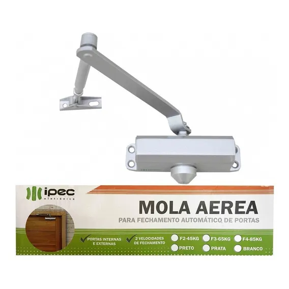Kit 2 Mola Aérea Hidráulica Porta Madeira Alumínio Ferro 85k Foto 1