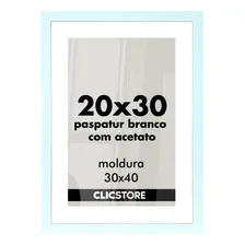 Kit 2 Moldura Paspatur Branco Quadro 20x30 Acetato Retrato Foto mini 1
