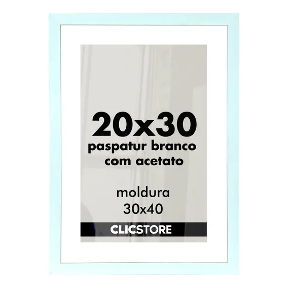 Kit 2 Moldura Paspatur Branco Quadro 20x30 Acetato Retrato Foto 1