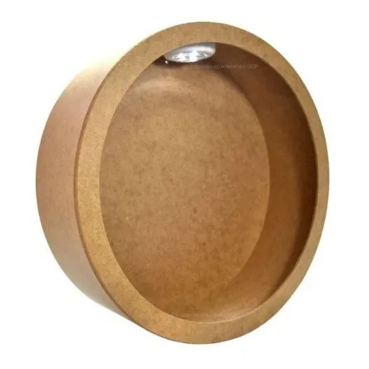 Kit 2 Nichos Redondos Simples Com Led 37x12 Mdf Madeira Cor Cru Foto 1